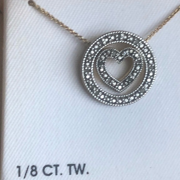 Sterling silver diamond pendant necklace - like new - Picture 1 of 3